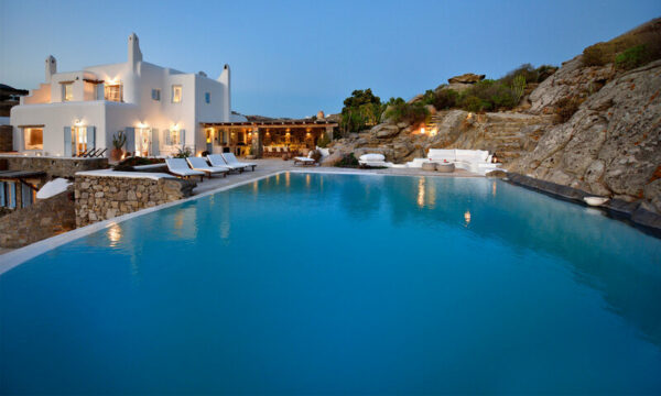 book a 5 bedrooms villa at Tourlos Mykonos with private pool nad sea view